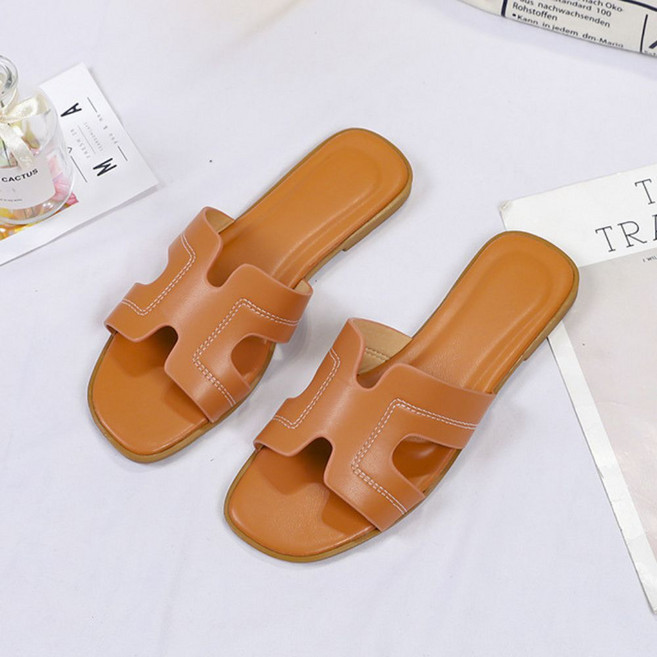 미제르바 여성 슬리퍼 발편한 가죽 샌들 여자 신발