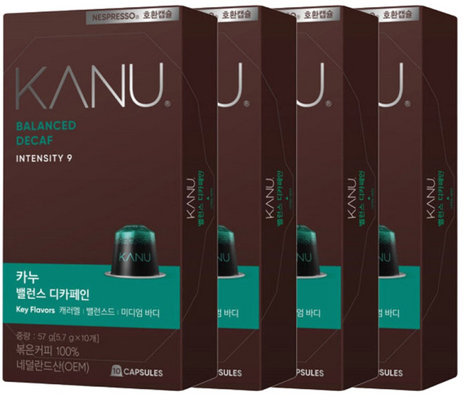동서식품 카누 밸런스 디카페인 5.7g x 10개입 4팩 / 네스프레소 호환캡슐, 4개