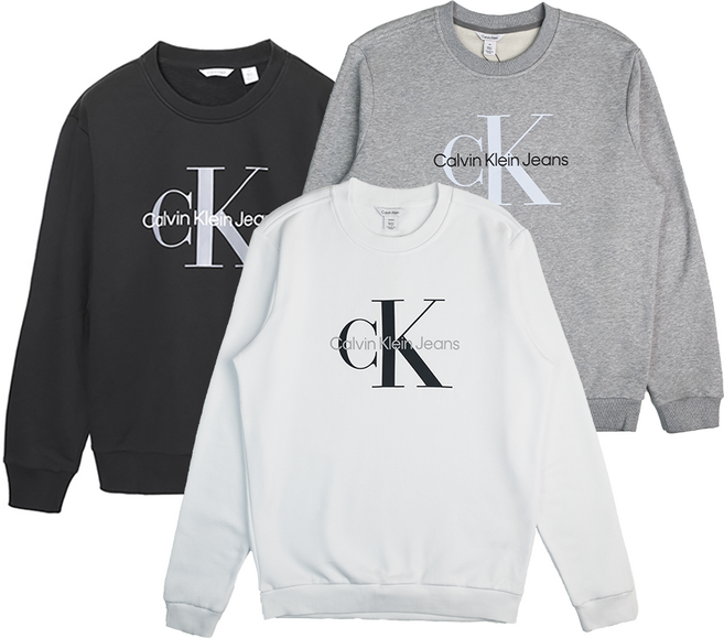 캘빈클라인 모노그램 로고 크루넥 기모 스웨트셔츠 맨투맨