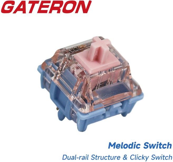 기계식 키보드Gateron 멜로딕 스위치 Clicky MX 강력한 촉각 60 gf 5 핀 기계식 키보드 윤활 긴 스프링 듀, 한개옵션2, 01 Gateron Melodic, 02 90 PCS