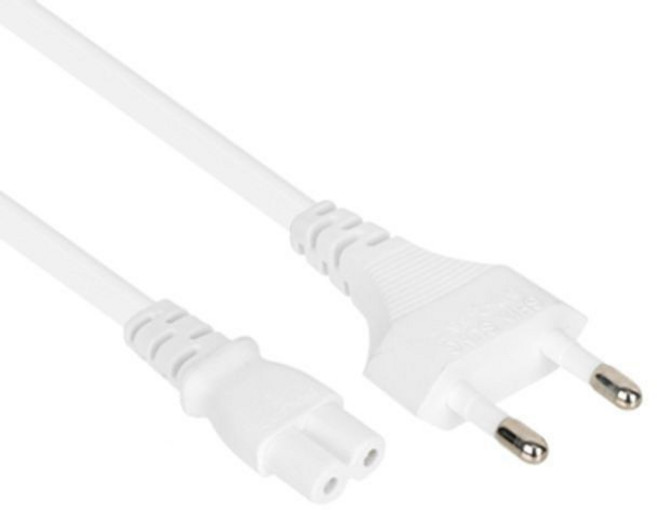 Netmate 220V 전용 2구8자 AC 파워 케이블 0.6m화이트, 1개, 60cm