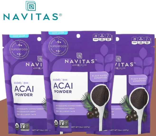 나비타스 아사이 베리 파우더 분말 227g 슈퍼푸드 3개 - 쿠팡