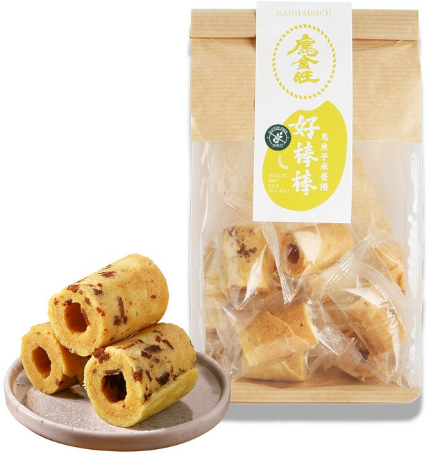 南海豐【烏金旺 烏魚子米蛋捲】純米無麩質/無防腐劑/伴手禮/年節, 110g, 1套裝