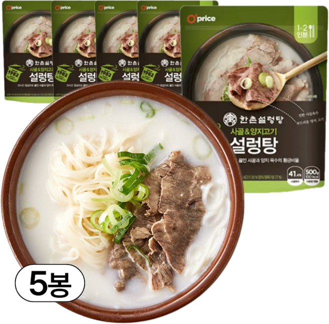 오프라이스 한촌 정통설렁탕, 500g, 5개