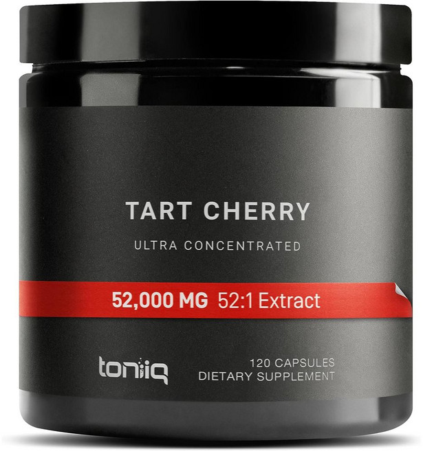 통풍 타트체리 52000mg 52x 농축 추출물 120캡슐 안토시아닌 Toniiq, 1병, 1개, 120정