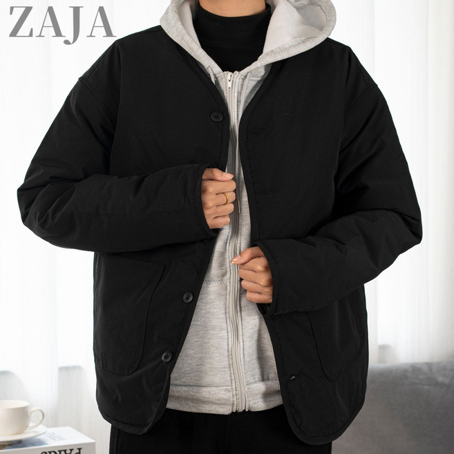 ZAJA 남성 가을겨울 라이트웨이트 경량 패딩자켓 심플 빅사이즈 카고 코트