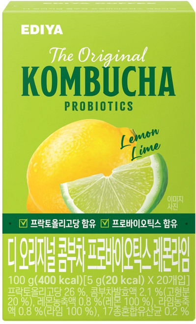 이디야 디 오리지널 콤부차 프로바이오틱스 레몬라임, 5g, 1개, 20개입