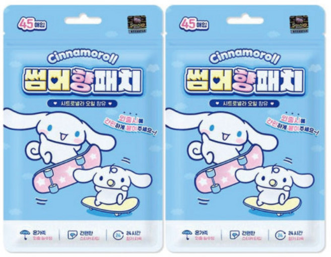 썸머패치 산리오 여름 향 패치 시나모롤 유아, 2개, 45매입