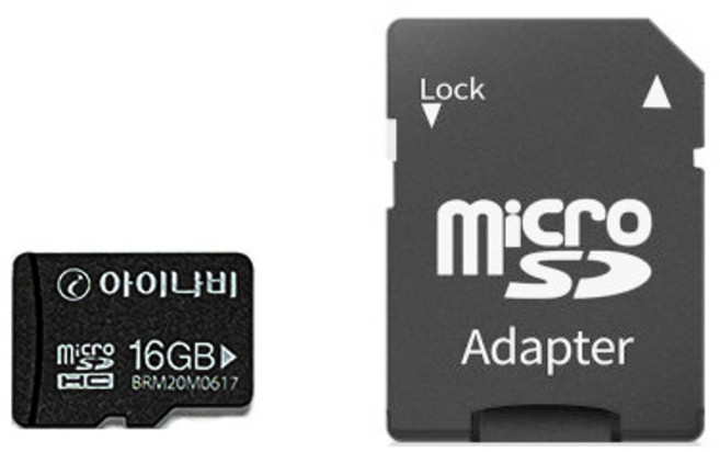 (구) 아이나비 정품 블랙박스 메모리카드 16G MicroSDHC 벌크케이스 SD어댑터 포함, 16GB, 1개