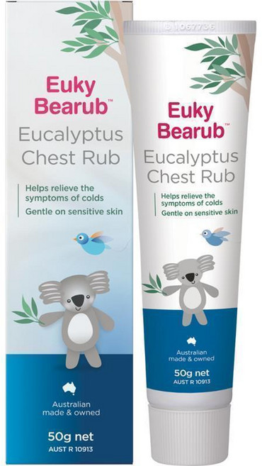 호주 유키 베어럽 Euky Bearub Eucalyptus Chest Rub 어린이 유칼립투스 체스트럽 가슴 마사지 크림, 5개, 50g