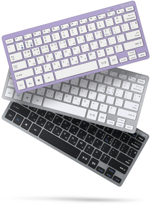 자이온 저소음 미니 멀티페어링 블루투스 무선 텐키리스 키보드, 화이트, BT-K1000, 제조사축