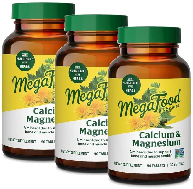 메가푸드 칼슘 앤 마그네슘 MegaFood Calcium Magnesium, 90정, 3개 - 쿠팡