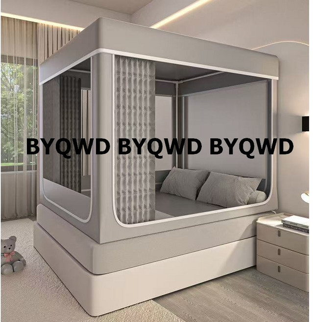 BYQWD곤히 자는 침대 텐트 난방 퀼팅 수면 돔 방한 사각 실내 차광 보온 수면 모기장BYQWD