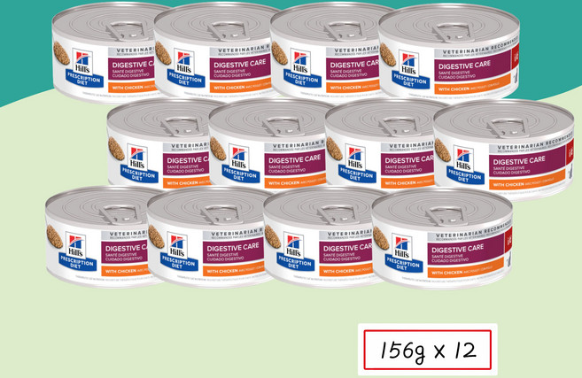 )당일발송( 힐스 캣 id i/d 캔 156g 고양이 소화기능 처방식사료 digestive care with chicken, 12개