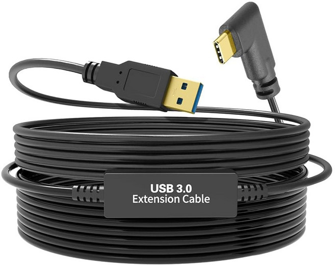VR Link 16ft USB 3.2 Gen 2x1 to Type C 케이블 10Gbps 외부 NVME Quest 3 2 Pro PICO4 액세서리와 호환 PC에 연결된 스팀, 33FT with Signal Booster, 33FT with Signal Booster
