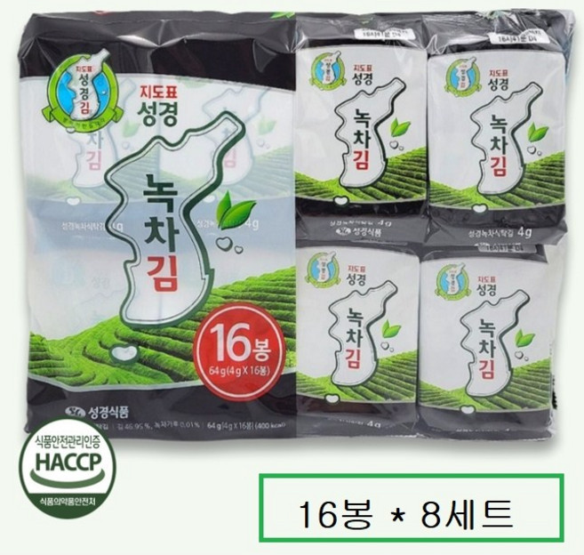 지도표성경 올리브 녹차 식탁김, 4g, 128개