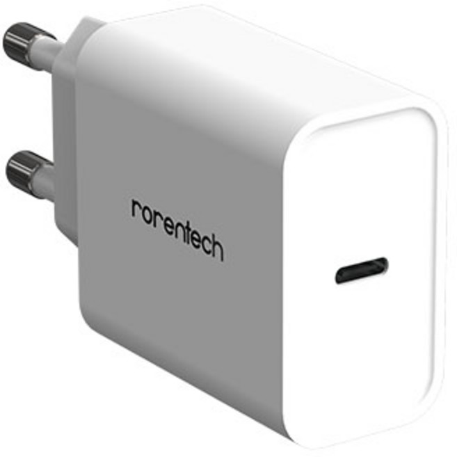 로랜텍 아이폰 고속 충전기 PD 호환, 화이트, 1개