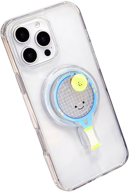 5세컨즈 귀여운 스포츠 캐릭터 핸디 맥세이프 호환 탈부착 그립 거치대 스마트톡, 1개, 테니스 스마트톡