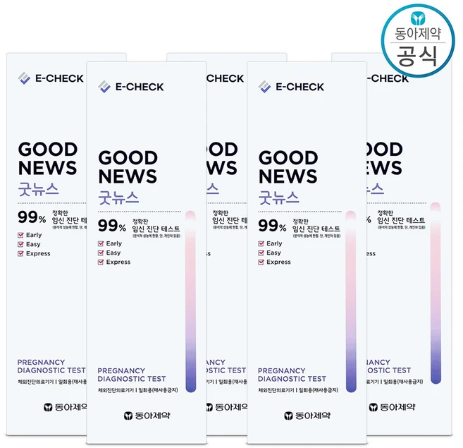 동아제약 굿 뉴스 임신테스트기, 1개입, 5개 - 쿠팡