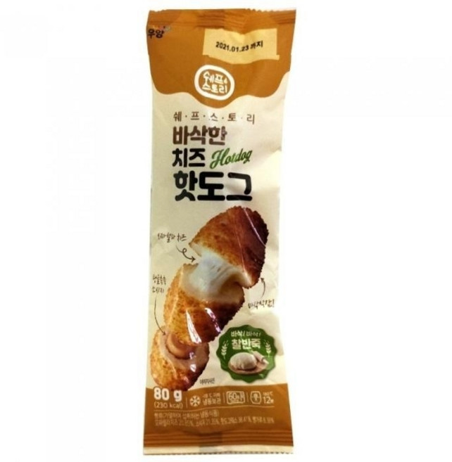 기타 [우양식품]우양바삭한치즈핫도그80gx30개, 30개, 80g
