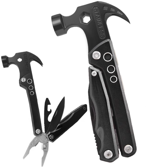 리미트 스테인리스 아웃도어 캠핑/차량용 다목적 접이식 멀티 망치 (8가지 기능), 2개