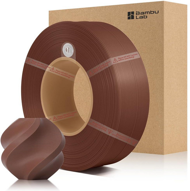 Bamboo PLA 매트 리필 필라멘트 1.75mm 1KG (2.2lbs) Bambu Lab A1/X1/P1 시리즈 3D 프린터용 RFID 포함 쉬운 인쇄 3D 프린팅 필라, 코코 브라운 11802