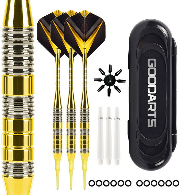 형 다트핀 선수용 와인 모델 16g 3팩 다트 입문용 세트 다트팁 18g 실내, 멀티컬러 옐로우 3개입, 1개