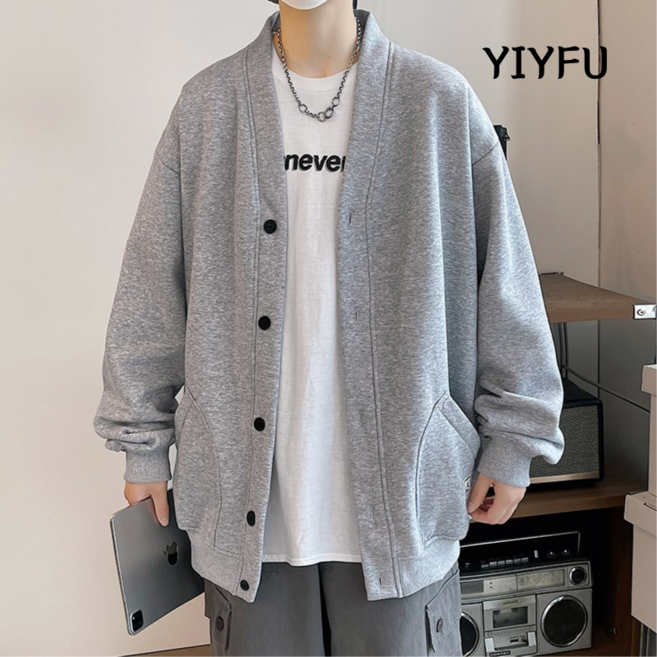 남자 가디건 무지 학원 코트 남성 데일리 브이넥 기모 가디건 가을 겨울 아우터