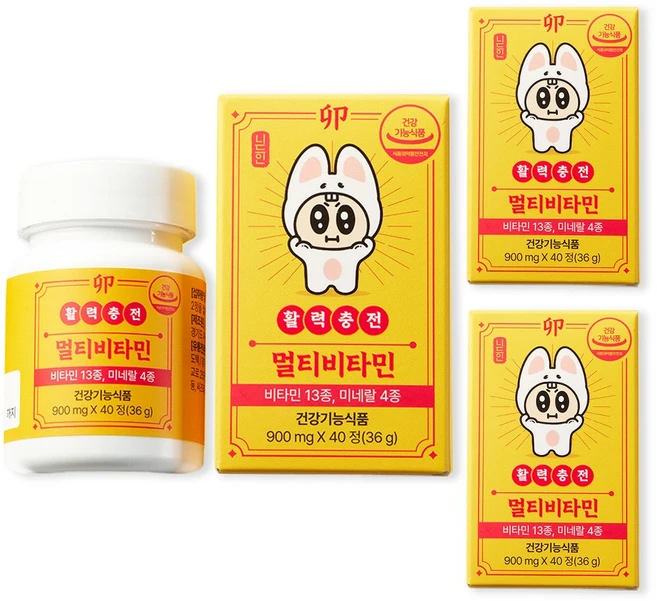 니드인 건강수호 활력충전 츄어블 멀티 비타민, 3개, 36g - 쿠팡