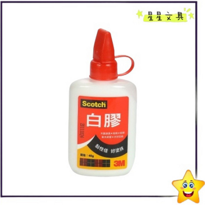 星星文具 樹脂白膠 黏性佳 好塗抹, 1個, 3M白膠 40g