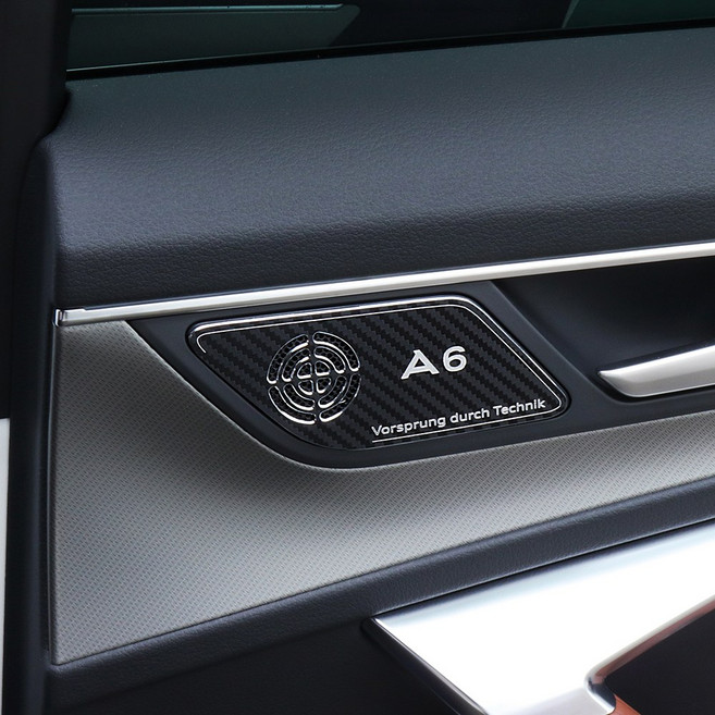 [비브랜드] 도어상단 손잡이 스피커 튜닝 엠블럼 가드 A6C8 호환가능, 카본-2열상단스피커