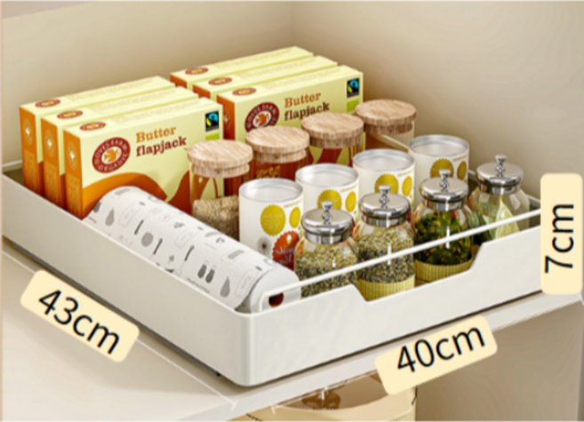 가려거든 슬라이딩 레일 선반 정리대, 화이트, 1개