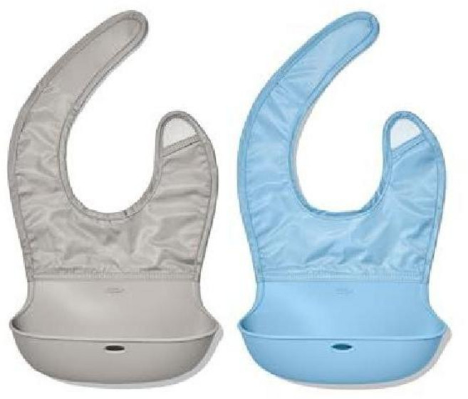 옥소 도트 롤업 빕 2개입 이유식 턱받이 유아 어린이집 필수템, 1개, 드리즐/더스크