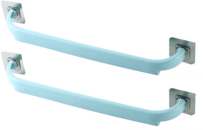 (1+1) 무타공 수건걸이 접착식 만능 다용도 욕실 화장실 주방 행주 슬리퍼, 2개, 그린