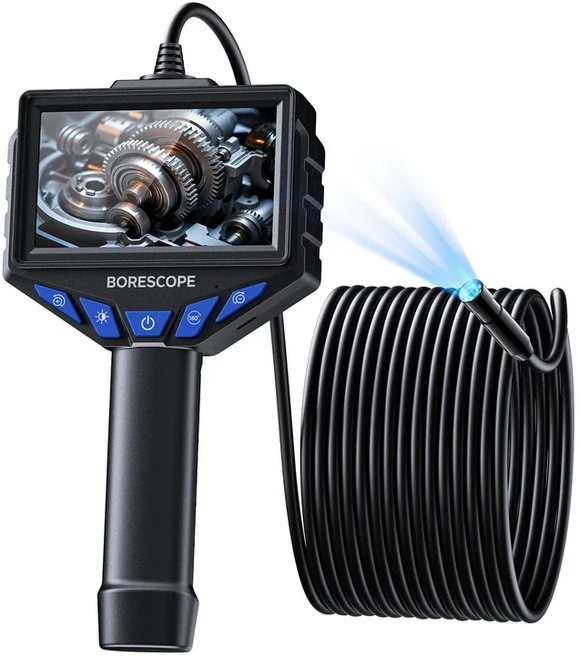 HD 4.3인치 IPS 스크린 8mm 단일/이중 렌즈 카메라 방수 파이프 하수구 검사 보어스코프 자동차용, 02 5미터, 02 4.3inch Single Lens