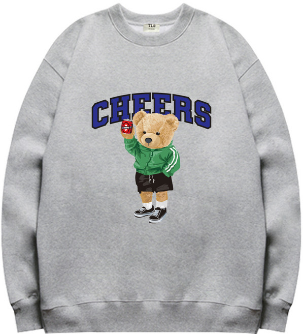 글래드블리스 남여공용 치얼스베어 특양면 오버핏 맨투맨