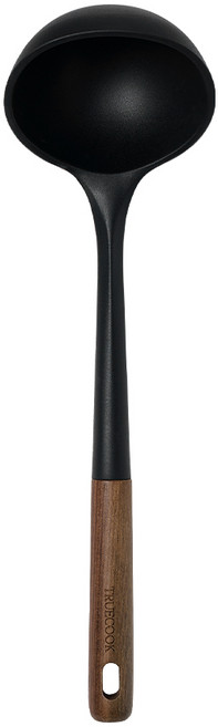 트루쿡 북미산 월넛 실리콘 조리도구 국자, 1개, 블랙