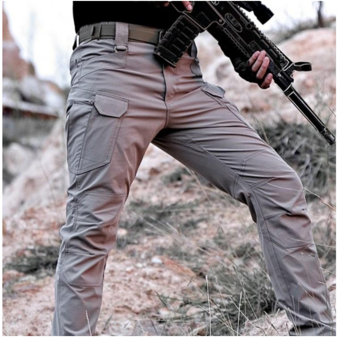 시나브로 남성용 사계절 밀리터리 스판 방수 카고 작업바지 IX7