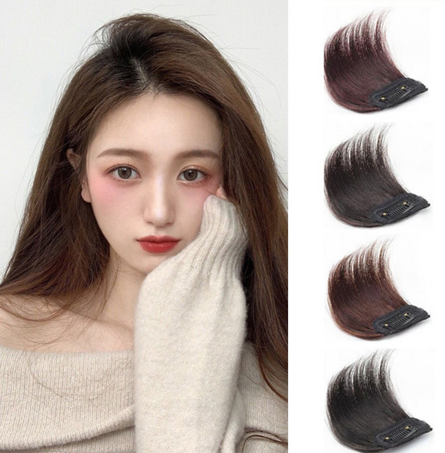 마녀플랜트 여성 똑딱핀 부분 가발 정수리뽕 옆머리 볼륨 가발 길이 10cm, 라이트브라운, 1개