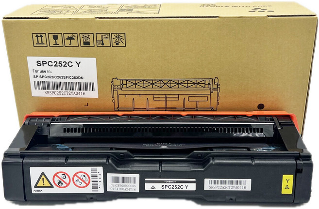 RICOH 理光 SPC252C 黃色相容碳粉匣, SPC252C 相容碳粉匣 (黃色), 1個