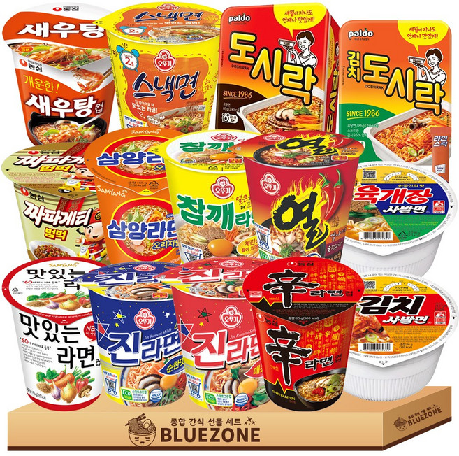 소컵라면 진매1 진순1 참깨1 열1 스낵면1 신라면1 육개장사발1 김치사발1 짜파게티범벅1 새우탕1 김치도시락1 도시락1 맛있는라면1 삼양라면1 라면스틱1, 1박스