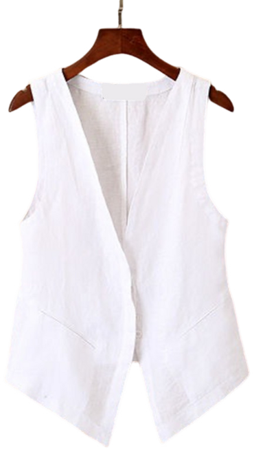 여성 빅 사이즈 면 마 정장 베스트 women's vest