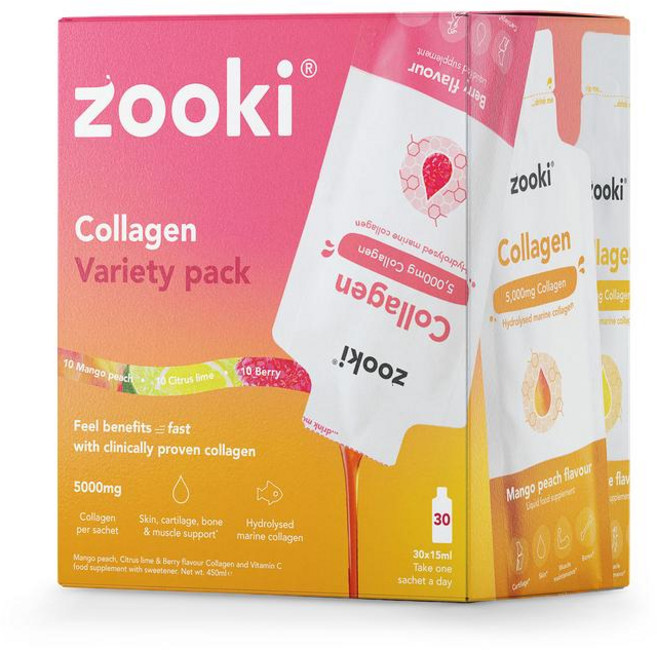 영국 주키 Zooki Marine Collagen 마린 콜라겐 5 000mg 버라이어티팩 30포, 1개, 450ml