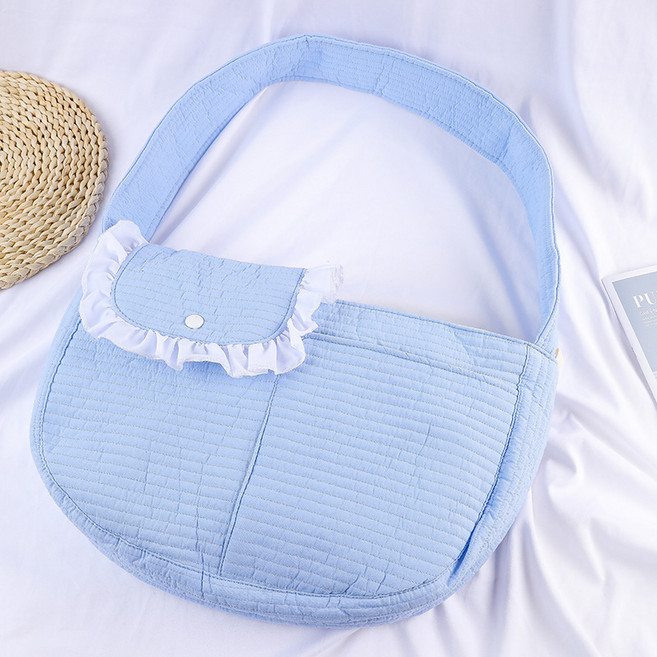 MOSAIRATION 봄 여름 가정용 반려동물 휴대용 고양이 강아지 야외 간편한 이동식 배낭 애완동물 크로스가방, L 코드, 스카이 블루