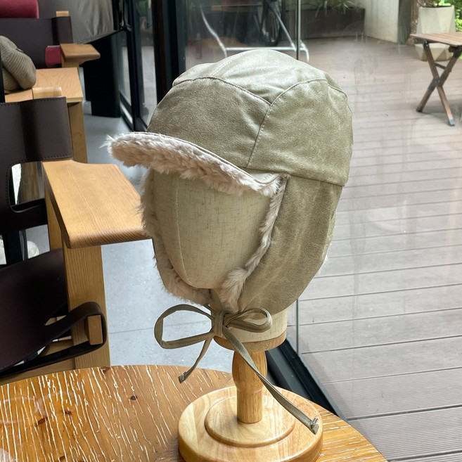 仿皮質毛絨雷鋒帽 冬季保暖護耳帽
