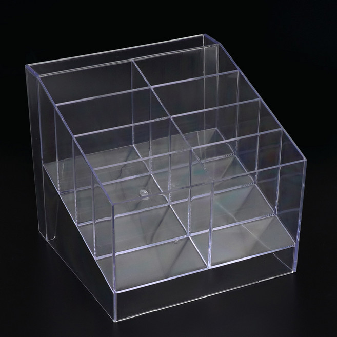 책상 화장대 투명 아크릴 경사형 다용도정리함 펜꽂이 수납장 칸막이정리함