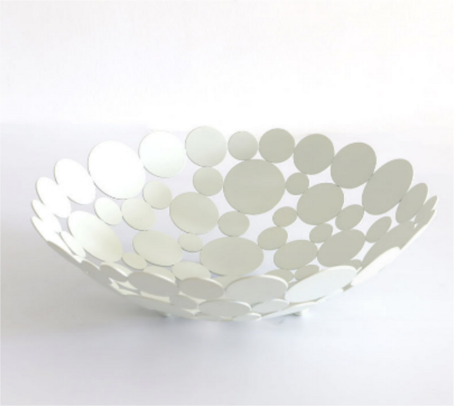 아가토스 북유럽 모던 철제 과일 간식 바구니 다용도 트레이, 화이트, 1개