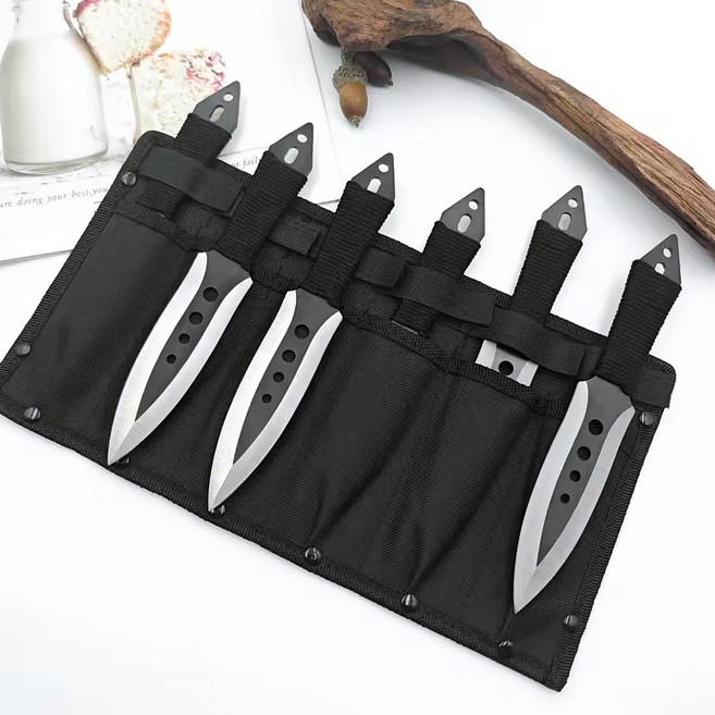스로잉 나이프 수리검 K704 투척 캠핑용 칼 캠핑나이프, 6개 & 전용가방 패키지