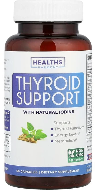 Healths Harmony 천연 요오드가 함유된 갑상선 건강 증진 캡슐 캡슐 60정 HRM-50083, Healths Harmony, 천연 요오드가 함유된 갑 - 쿠팡