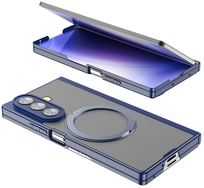 YINUO 갤럭시 Z 폴드 magsafe 듀얼 중축 힌지 보호 후면 360도 각도 조절이 거치대 케이스